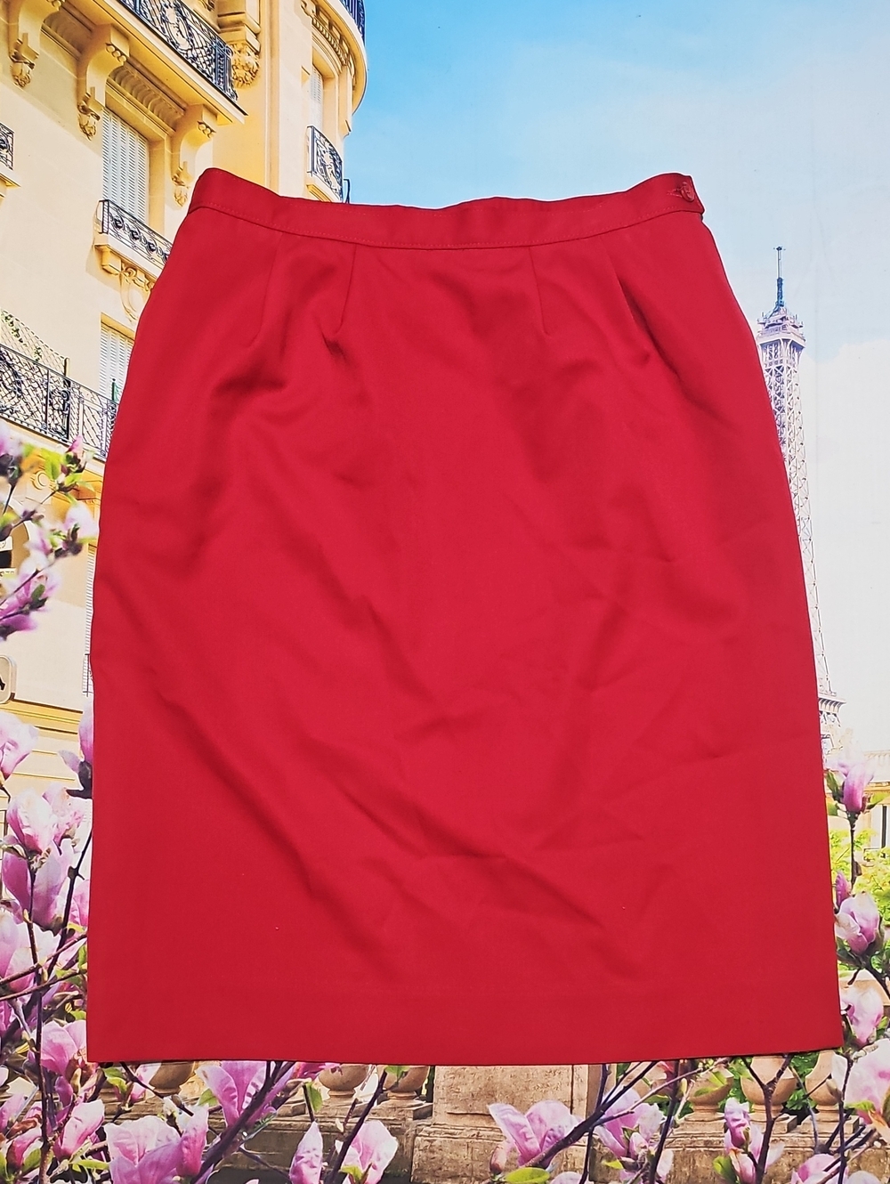 Pendleton Red Pencil Skirt - Sleek Tailored Silhouette Size 14 Petite